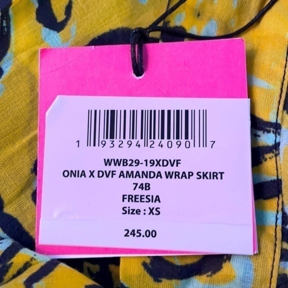 DVF x Onia Amanda Abstract Floral Swim Cover Up Sarong Casual Tie Wrap Skirt - Picture 12 of 12